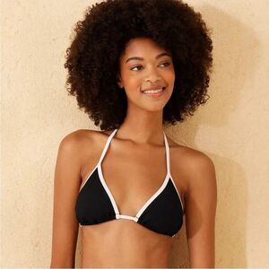 Shade & Shore Black and White Triangle Bikini Top, Size M, NWT